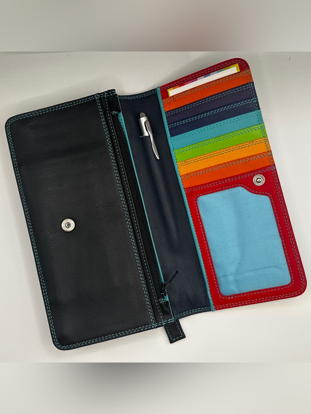 Colorful Multi-Card Leather Wallet